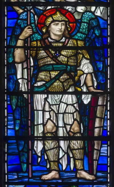 Buckland, st, mary, Lowndes, &, Drury, Henry, feriado, a, arcanjo, st michael, 1918 de Henry Holiday