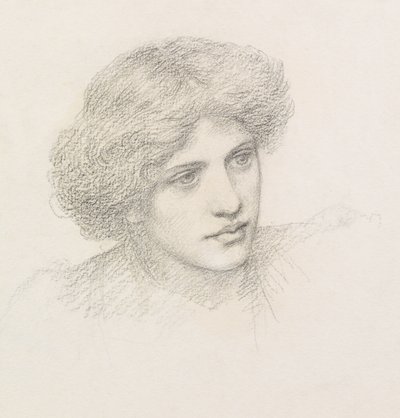 Cabeça de Homem, possivelmente Gaetano Meo (lápis) de Henry Holiday