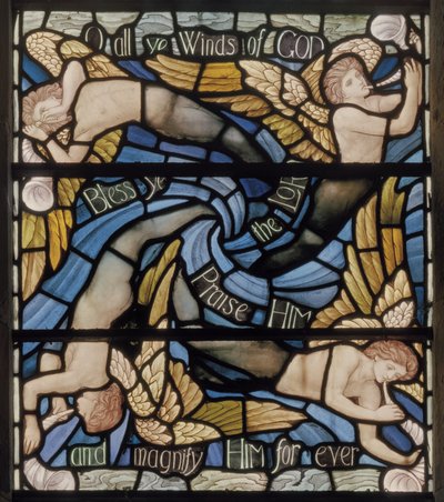 O All Ye Ventos Dos Deuses, Benedicite Window detail, c.1895 (vitral) de Henry Holiday