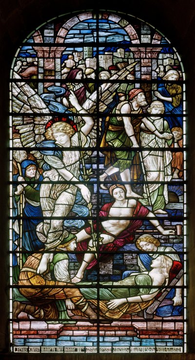 Abadia de Romsey, James Powell & filhos, feriado de Henry, a piscina de Bethesda, 1890 de Henry Holiday