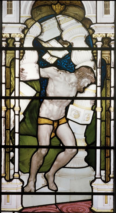 Sansão e os pilares, 1881-83 (vitral) de Henry Holiday