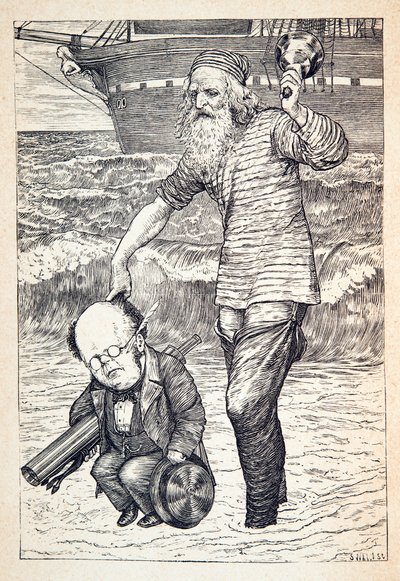 Apoiando cada homem no topo do pub.1876 da maré. de Henry Holiday