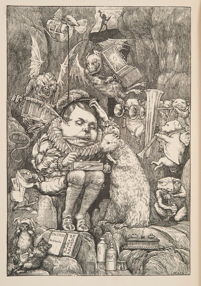 O Castor trouxe papel, portfólio e canetas, pub. 1876. de Henry Holiday