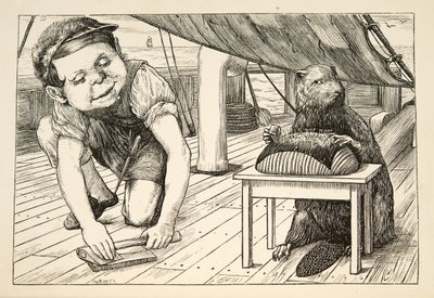 O Castor continuou olhando para o lado oposto ”, de A Caça do Snark, uma Agonia em Oito Seis, de Lewis Carroll, pub. 1876 de Henry Holiday