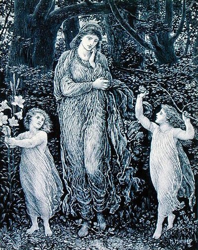 Os Bonnie Bairns (caneta e tinta sobre papel) de Henry Holiday