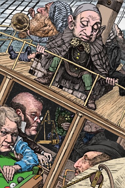 A tripulação estava completa. Da caça ao Snark Lewis Carroll, 1874-1876, 1923. de Henry Holiday