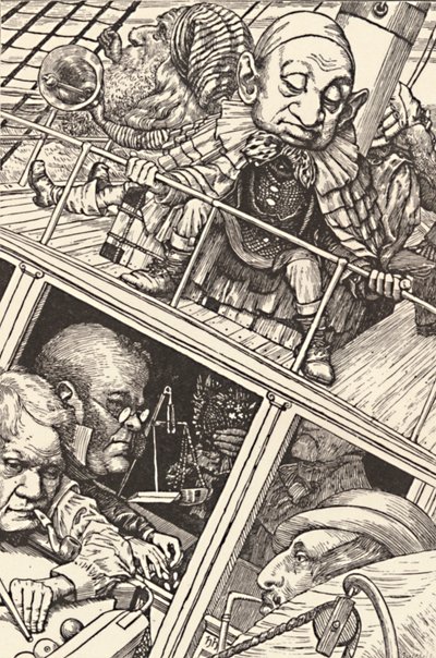 A tripulação estava completa. Da caça ao Snark Lewis Carroll, 1874-1876, 1923. de Henry Holiday