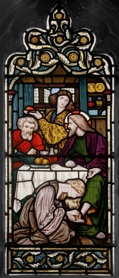 Lavagem dos pés, 1866 (vitral) de Henry Holiday