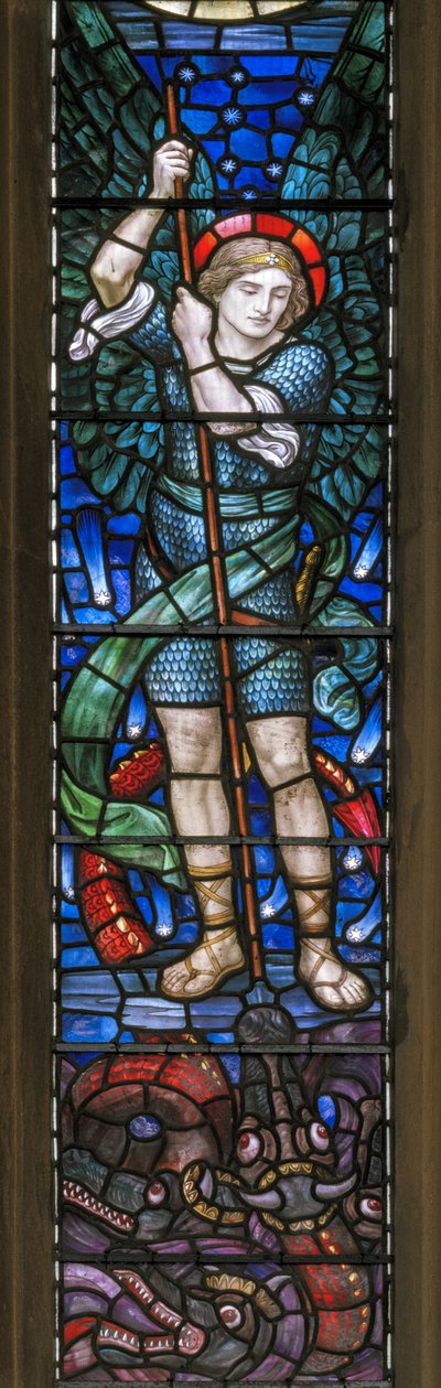 Yeovil, São João Batista, Lowndes & Drury, Henry Holiday, O Arcanjo São Miguel e Dragões, 1917-18 de Henry Holiday