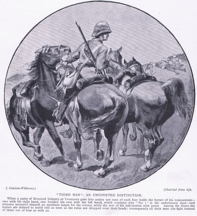 Terceiro homem uma distinção não coberta, de After Pretoria: The Guerilla War, publicado pela Harmsworth Bros Limited, 1901 de Henry Inglis Jodrel Sheldon Williams