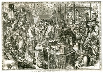 A, estação de comboios, em, Euston, quadrado, londres, ligado, natal, véspera de Henry James Townsend