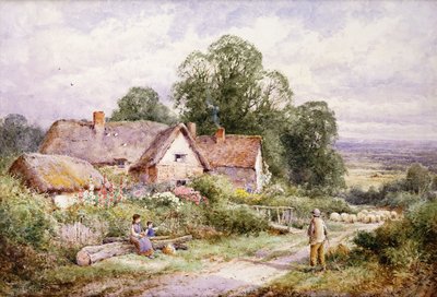 Uma Sheep Lane perto de Woburn, Bedfordshire de Henry John Sylvester Stannard