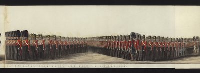 Parte da visão panorâmica de toda a procissão fúnebre de Arthur, Duque de Wellington (aquatinta colorida) de Henry Jr and Sala Alken