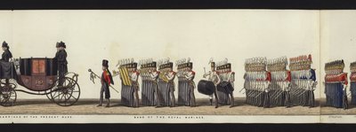 Parte da visão panorâmica de toda a procissão fúnebre de Arthur, Duque de Wellington (aquatinta colorida) de Henry Jr and Sala Alken