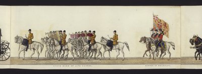 Parte da visão panorâmica de toda a procissão fúnebre de Arthur, Duque de Wellington (aquatinta colorida) de Henry Jr and Sala Alken
