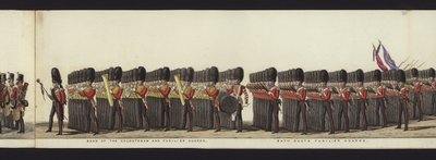 Parte da visão panorâmica de toda a procissão fúnebre de Arthur, Duque de Wellington (aquatinta colorida) de Henry Jr and Sala Alken