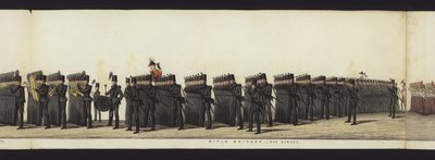 Parte da visão panorâmica de toda a procissão fúnebre de Arthur, Duque de Wellington (aquatinta colorida) de Henry Jr and Sala Alken