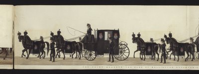 Parte da Vista Panorâmica de toda a Procissão Funerária de Arthur, Duque de Wellington (aquatint colorido) de Henry Jr and Sala George Augustus Alken