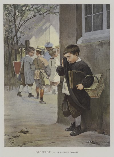 Em Holding (cor litho) de Henry Jules Jean (after) Geoffroy