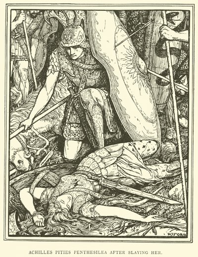Aquiles Pities Penthesilea depois de matá-la de Henry Justice Ford