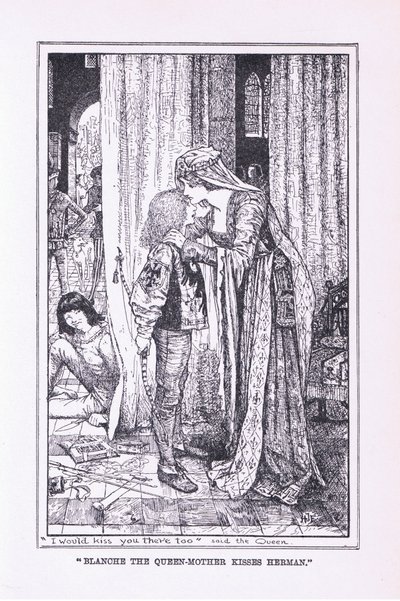 Blanche a rainha mãe beija Herman, 1912 de Henry Justice Ford
