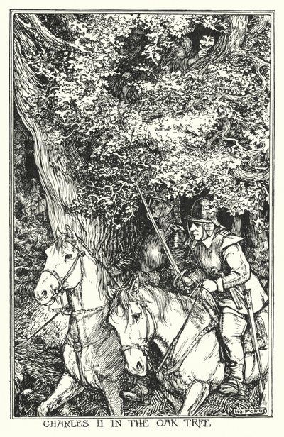 Carlos II no carvalho (litho) de Henry Justice Ford