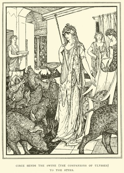 Circe envia os Suínos (Os Companheiros de Ulisses) para os Chiqueiros de Henry Justice Ford