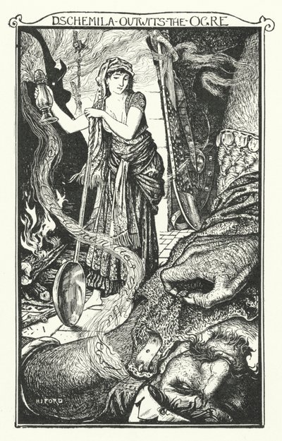 Dschemila supera o Ogre (gravura) de Henry Justice Ford