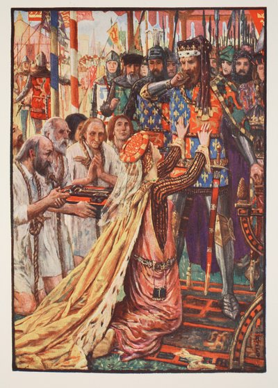 Edward III em Calais, ilustração de &39;A History of England&39; por CRL Fletcher e Rudyard Kipling, 1911 de Henry Justice Ford