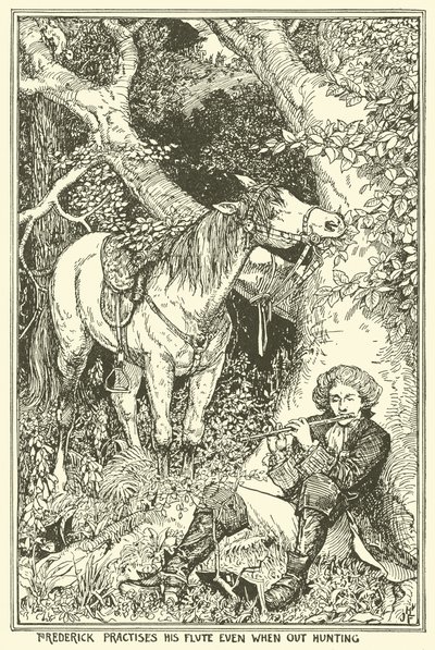 Frederick pratica sua flauta mesmo quando está caçando de Henry Justice Ford
