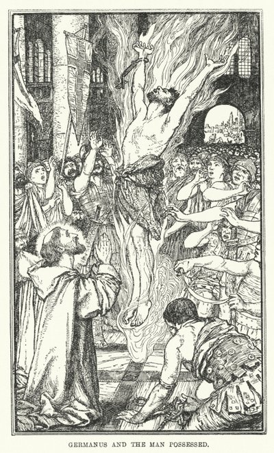 Germanus e o homem possuído (litho) de Henry Justice Ford