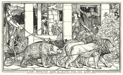 Como Admetus ganhou Alcestis para sua esposa (litho) de Henry Justice Ford