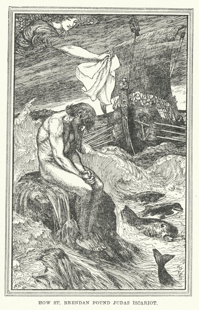 Como São Brendan encontrou Judas Iscariotes (litho) de Henry Justice Ford