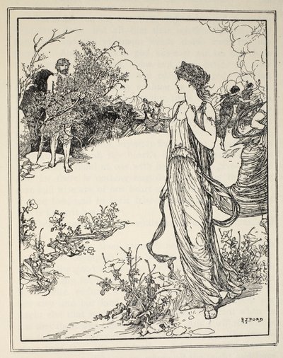 Como Ulysses conheceu Nausicaa, de &39;Tales of the Greek Seas&39; por Andrew Lang, 1926 (tinta no papel) de Henry Justice Ford