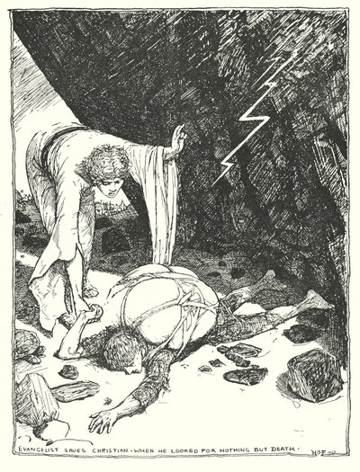 Ilustração para O Progresso do Peregrino de John Bunyan (litografia) de Henry Justice Ford