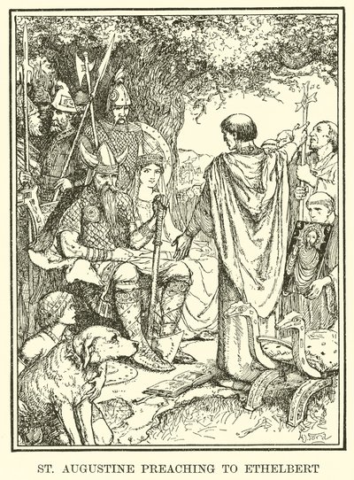 Santo Agostinho Pregando para Ethelbert de Henry Justice Ford