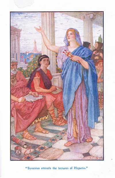 Synesius assiste às palestras de Hypatia, 1912 de Henry Justice Ford