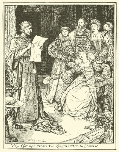 O cardeal lê a carta dos reis a Jeanne de Henry Justice Ford