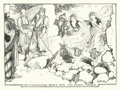 Os Circassianos Dançam no Jardim da Bassa (gravura) de Henry Justice Ford