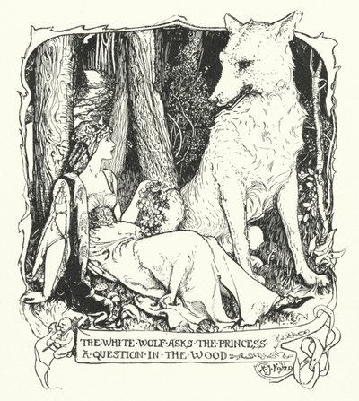 O Lobo Branco Pede à Princesa uma Pergunta na Madeira (gravura) de Henry Justice Ford