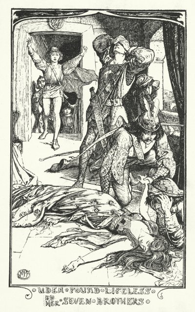 Udea encontrou o sem vida de seus sete irmãos (gravura) de Henry Justice Ford