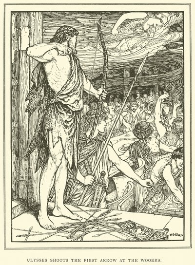Ulysses atira a primeira seta nos Wooers de Henry Justice Ford