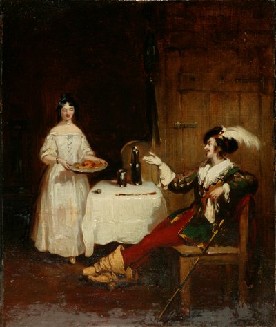 Sir Piercie Shafton e Mysie Harper, c.1831 (óleo sobre tela) de Henry Liverseege