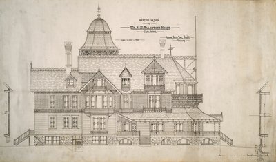 Casa do Sr. S.W. Allerton, Lago Genebra, Wisconsin: Elevação Oeste de Henry Lord Gay
