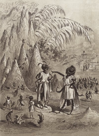 As Fábulas de Ésopo: A Formiga e a Mosca (litho) de Henry Louis Stephens