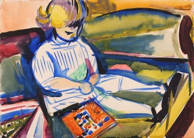 Criança no sofá, ca. 1914-1918. de Henry Lyman Saÿen