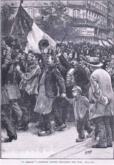 Uma multidão parisiense de Berlim que declara a guerra de Henry Marriott Paget