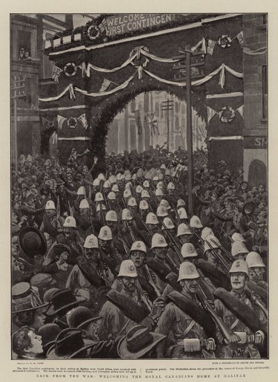 De volta da guerra, dando as boas-vindas aos Royal Canadians Home em Halifax de Henry Marriott Paget