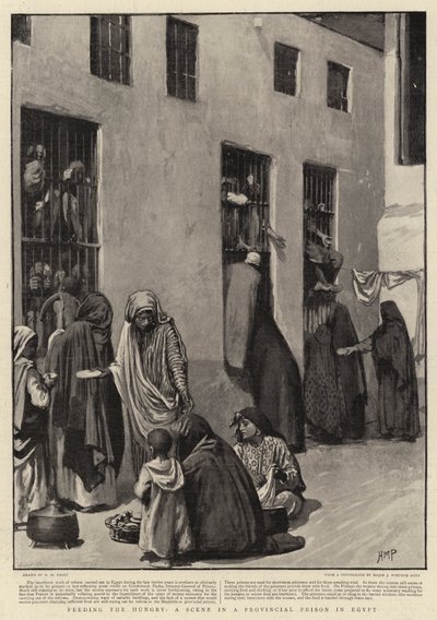 Alimentando os famintos, uma cena em uma prisão provincial no Egito de Henry Marriott Paget