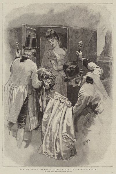 Sala de estar da sua majestade, após a apresentação de Henry Marriott Paget